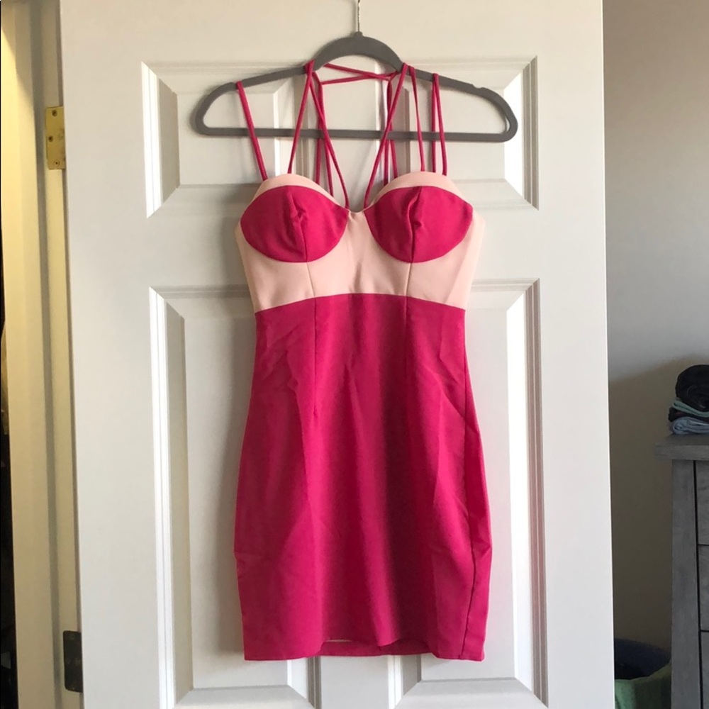 NBD by Revolve pink bustier dress